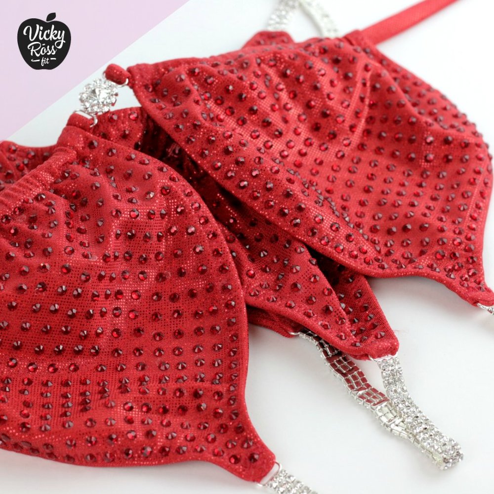 Apple Candy Red Drawstring Competition Bikini Suit - image 4